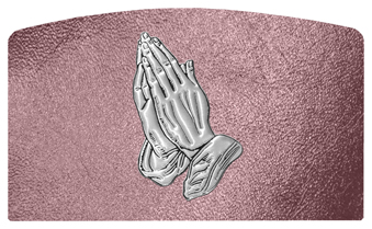 DACRO 516 SL SH OR Silver Praying Hands Shimmer Orchid Background